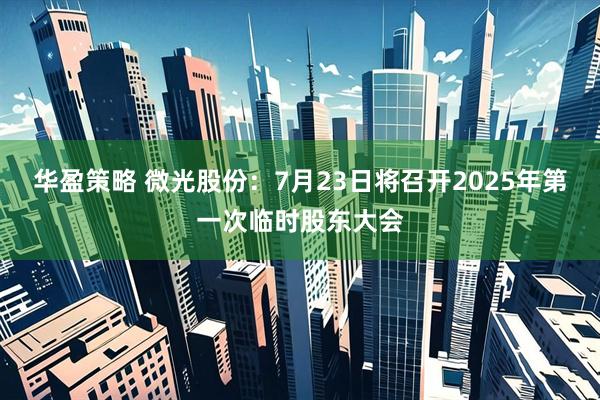 华盈策略 微光股份：7月23日将召开2025年第一次临时股东大会
